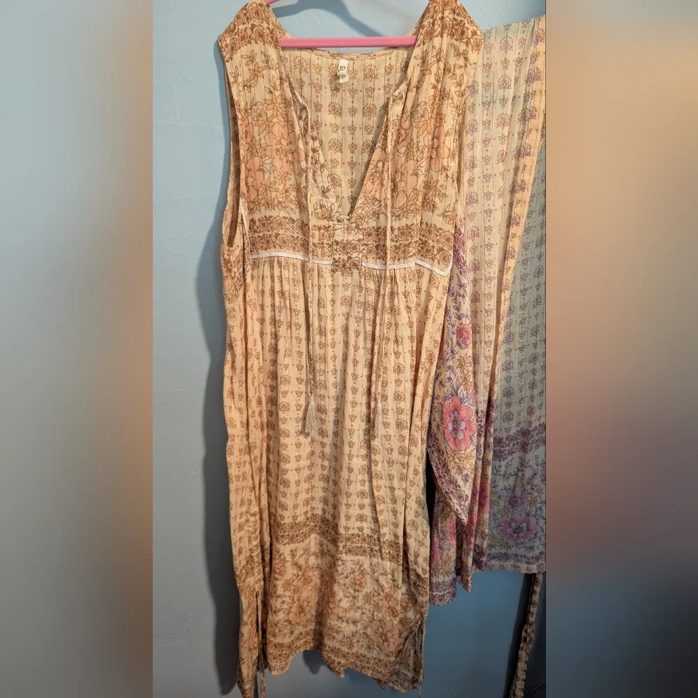 🪄🫰🏼Spell Desert Rose Midi Dress Boho Festival XS Rare